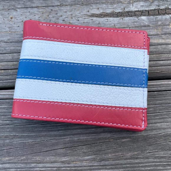 Men Cardholder Wallet Multi Color Block Bifold Han - Picture 1 of 11